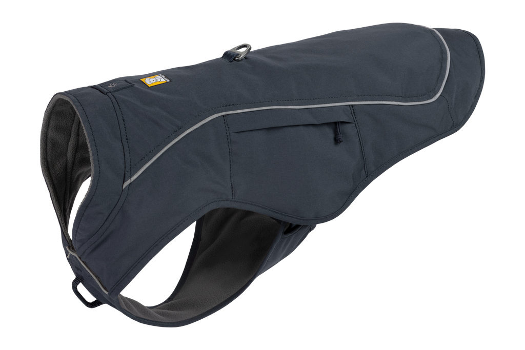 dog jacket with harness in Basalt Gray